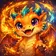 A colorful and expressive cartoon cat avatar with large eyes and a playful smile, using diverse shades of blue and orange.